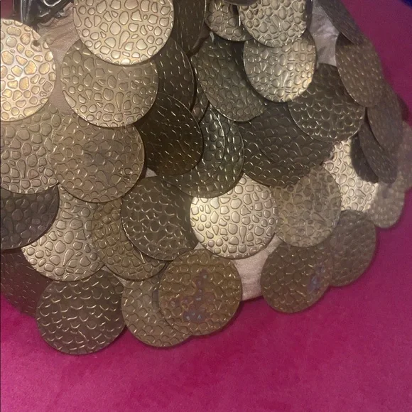 Vintage Golden Sequins Clutch Bag Retro - Picture 5 of 7